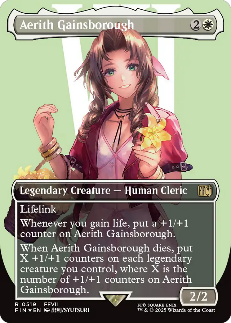 Aerith Gainsborough (Borderless) (Surge Foil) (FIN-519) - FINAL FANTASY