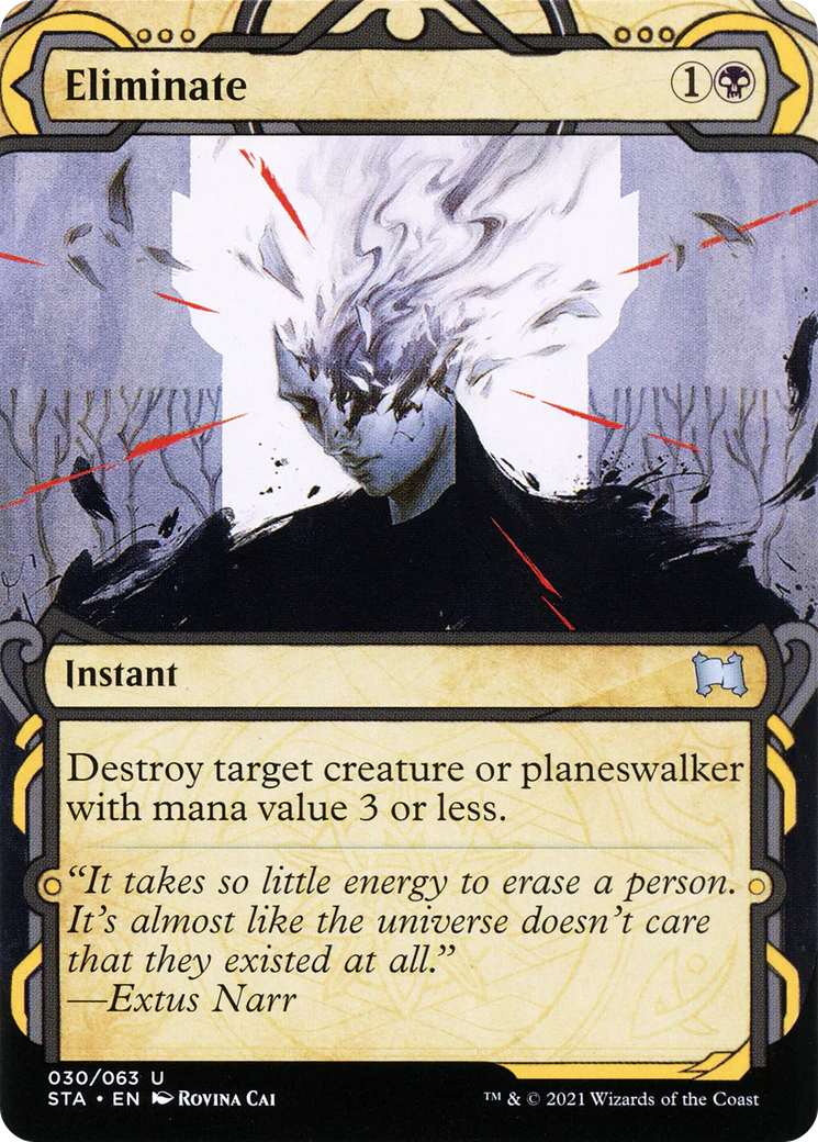 Eliminate (STA-030) - Strixhaven Mystical Archive: (Showcase) (Borderless) Etched Foil