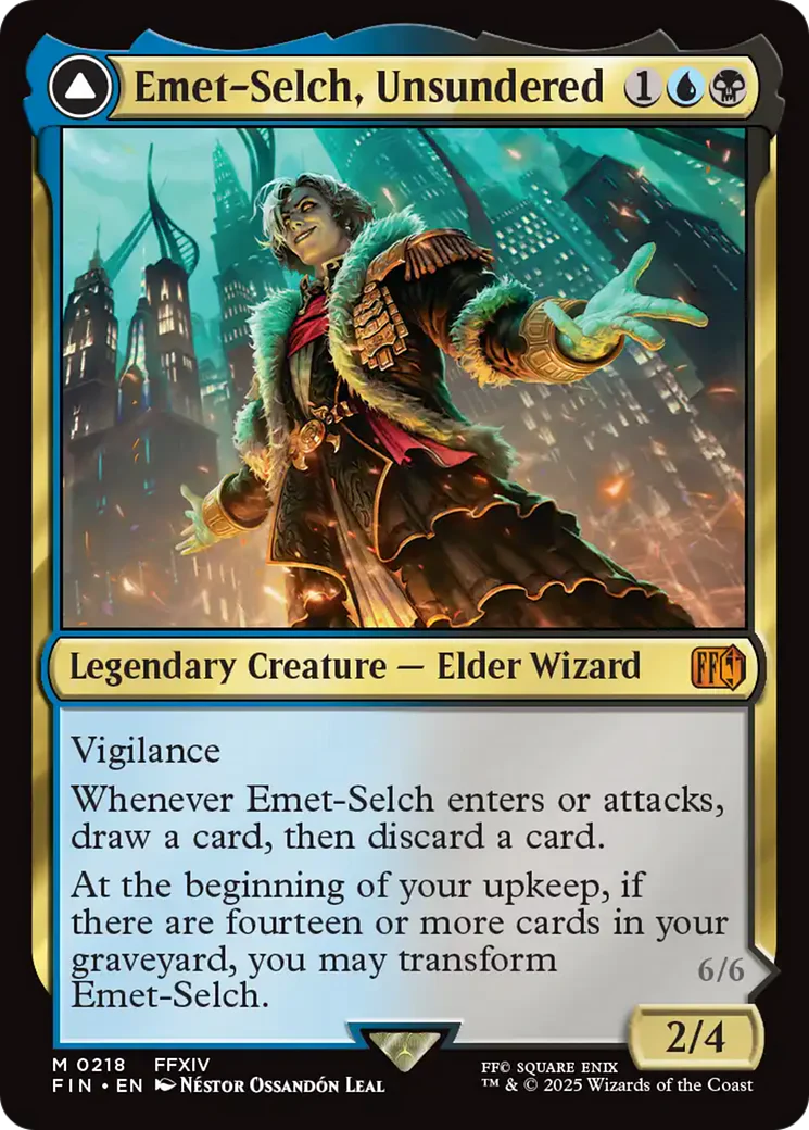 Emet-Selch, Unsundered // Hades, Sorcerer of Eld (FIN-218) - FINAL FANTASY Foil - Image 3