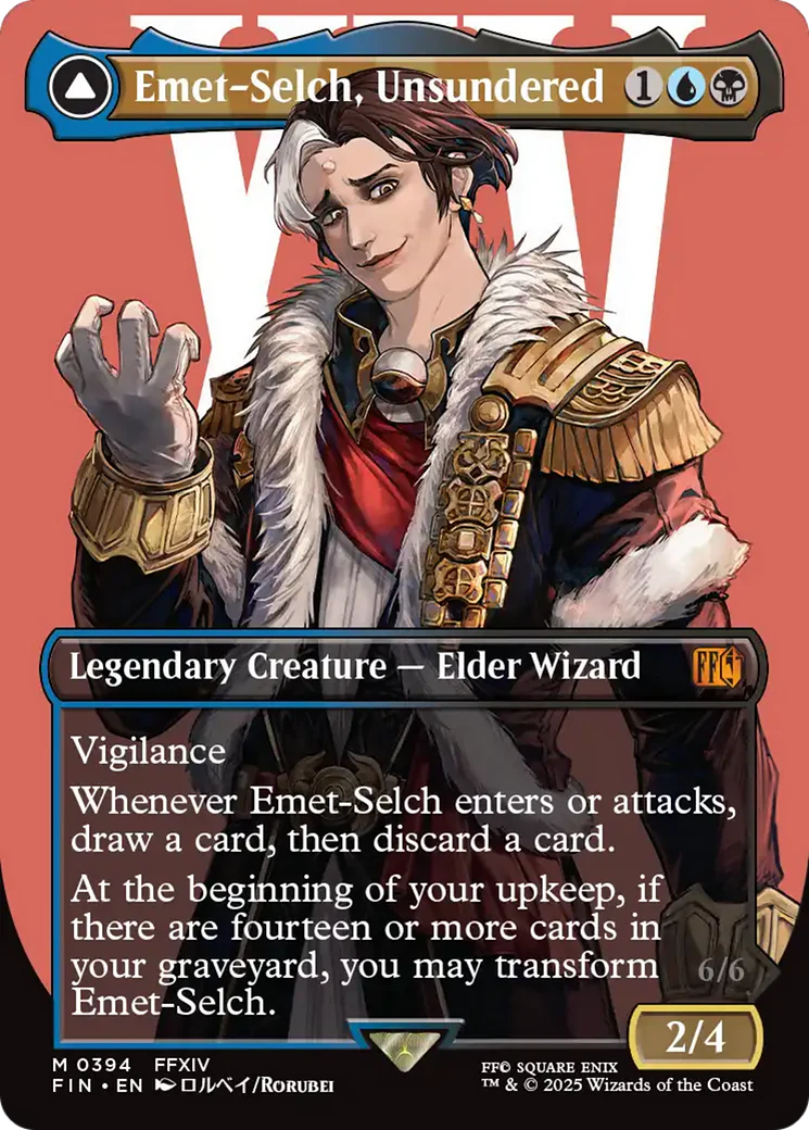 Emet-Selch, Unsundered // Hades, Sorcerer of Eld (FIN-394) - FINAL FANTASY (Borderless) Foil - Image 5