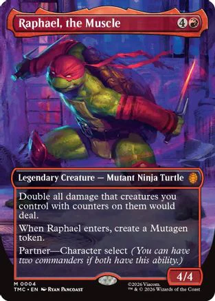 Raphael, the Muscle (Borderless) (TMC-004) - Teenage Mutant Ninja Turtles Foil