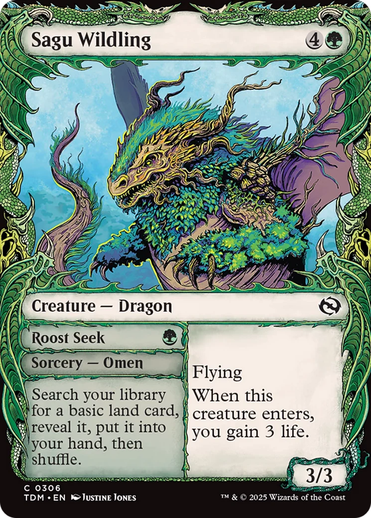 Sagu Wildling (Showcase) (TDM-306) - Tarkir: Dragonstorm Foil