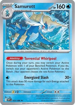 Samurott 023/086 - Rare - Reverse Holofoil