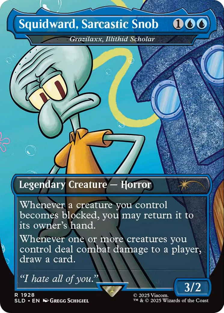Squidward, Sarcastic Snob - Grazilaxx, Illithid Scholar (SLD-1928) - Secret Lair Drop Series