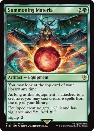Summoning Materia (Surge Foil) (FIC-072) - Commander: FINAL FANTASY Foil