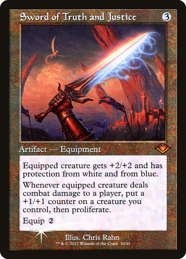 Sword of Truth and Justice (MH1-032) - Modern Horizons 1 Timeshifts Etched Foil