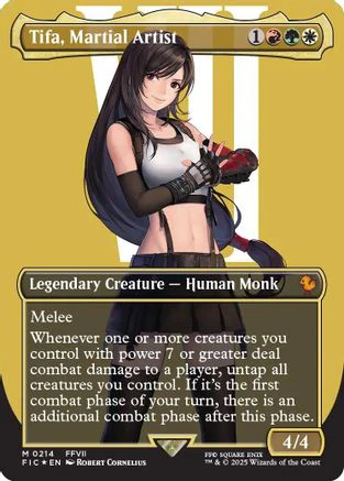 Tifa, Martial Artist (Borderless) (Surge Foil) (FIC-214) - Commander: FINAL FANTASY