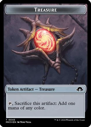 Treasure (Ripple Foil) // Copy Double-Sided Token (MH3-34 // 1) - Modern Horizons 3 Foil
