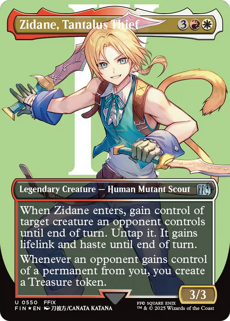 Zidane, Tantalus Thief (Borderless) (Surge Foil) (FIN-550) - FINAL FANTASY Foil